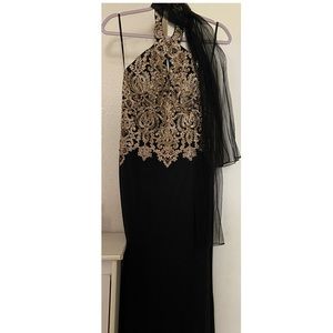 Black-Gold long Dress for any occasion